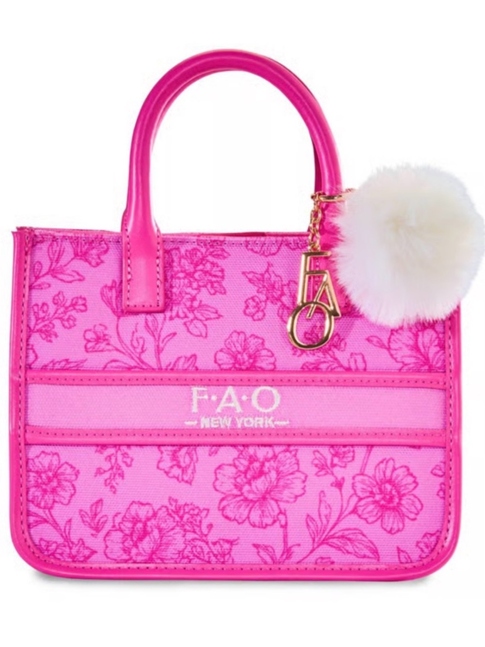 FAO Shwarz tote canva bag with 2 clippable lip glosses